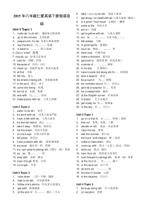 2015仁爱版八年级英语下册短语汇总