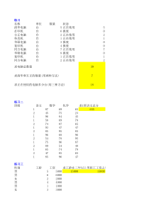 EXCEL函数练习题及答案