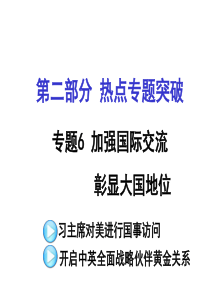 2016湖南面对面思品(人民版)第二部分热点专题突破专题专题6加强国际交流彰显大国地位(共28张)