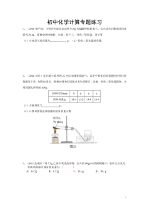 2015年中考化学计算题练习1