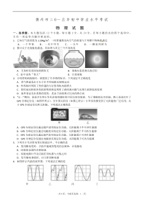 2015年中考试卷物理(山东省德州卷)