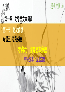 2016高考语文大一轮复习第一章第一节散文阅读专题三考点六探究文本意蕴课件