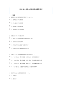 2015年小企业会计准则实务操作指南答案