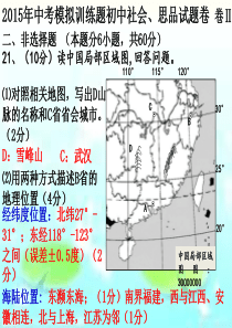 2015年浙江省初中学业模拟考试(社会思品卷)6(非选择题)