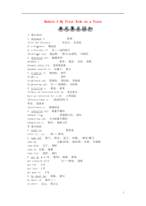 2017高中英语Module3MyFirstRideonaTrain单元要点回扣