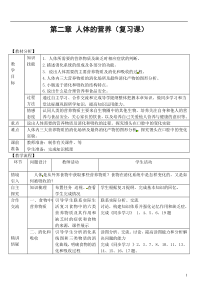 2014七年级生物下册第二章人体的营养复习教案新人教版2