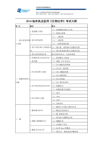 2014临床执业医师《生物化学》考试大纲