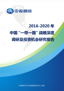 2016-2020年中国“一带一路”战略深度调研及投资机会研究报告