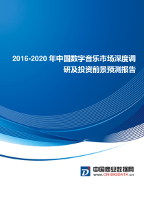 2016-2020年中国数字音乐市场投资与发展分析报告(目录)