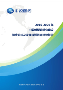 2016-2020年中国新型城镇化建设深度分析及发展规划咨询建议报告