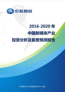 2016-2020年中国新媒体产业投资分析及前景预测报告