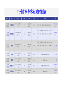 广州市汽车客运站时刻表