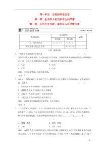 2014届高中政治11人民民主专政本质是人民当家作主活页规范训练新人教版必修2