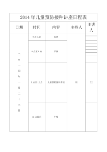 2014年1月全国儿童预防接种知识讲座总结