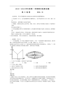 2016届江苏省扬州市高三上学期期末考试地理试题解析版