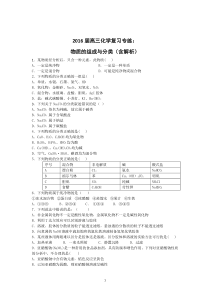 2016届高三化学复习专练物质的组成与分类Word版含答案