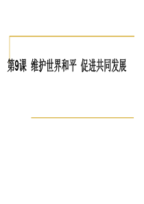 2016届高考政治(人教版必修二)一轮总复习课件第四单元第9课维护世界和平促进共同发展(共57张)