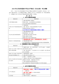 2014年江苏省普通高中学业水平测试(历史必修)考点调整