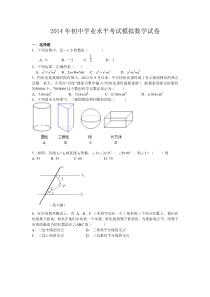 2014年虎跳中学中考数学模拟试题(17)