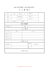 2016年优秀个人简历模板集合1