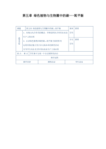 绿色植物与生物圈中的碳---氧平衡