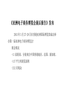 《亚洲电子商务博览会展后报告》发布