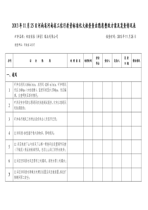 2013年11月25日河南省河南省工信厅质量标准化大检查查出隐患整改方案及复查情况表