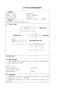 某大型汽车零部件公司营销部沪办主任职位说明书