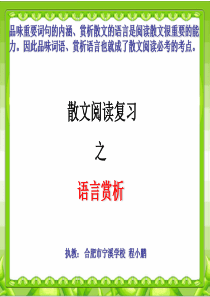 2015届中考语文散文阅读语言赏析.