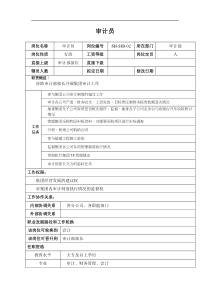 某汽车集团审计部审计员岗位说明书