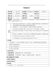 某汽车集团急救中心车队队长岗位说明书