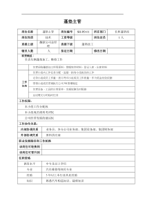 某汽车集团生产工厂蓬垫主管岗位说明书