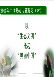 2013年中考政治热点专题复习以生态文明托起美丽中国