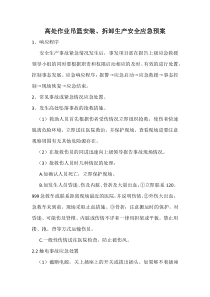 高处作业吊篮安装、拆卸生产安全应急预案