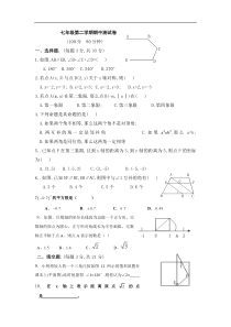 2013年人教版七年级下册数学期中测试卷