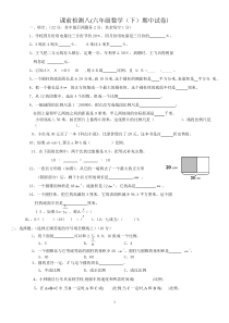 2013年六年级数学下册期中质量检测试卷经典