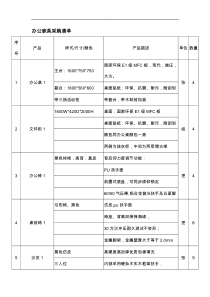 办公家具采购清单