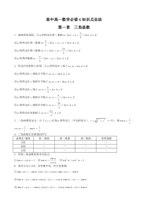 高一数学必修4各章知识点总结