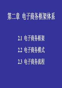 《电子商务》教学课件-第二章-EC框架体系