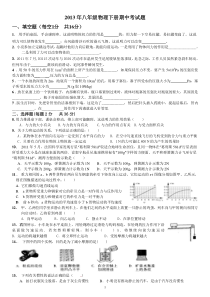 2013年最新人教版八年级物理下第一次月考试题_-