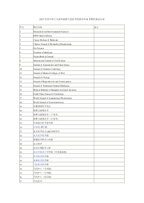 2015年四川省卫生系列高级专业技术资格评审B类期刊建议目录