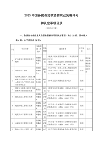 2015年国务院决定取消的职业资格许可和认定事项目录