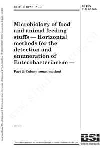食品和动物饲料的微生物学肠杆菌科检测和计数的水平法菌落计数法