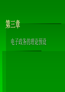 第三章电子政务的理论预设