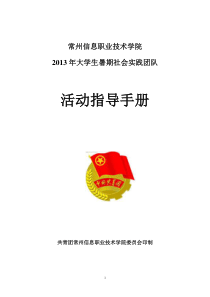 2013年社会实践活动手册