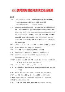 2013年艺术类高考英语完形填空高频词汇