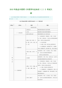 2015年执业中药师专业知识二考试大纲