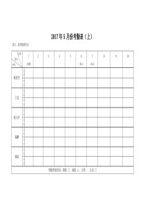 2017年5月份行政事业单位考勤表