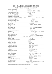 2013新人教版八年级上册英语单词表全(英汉分列)