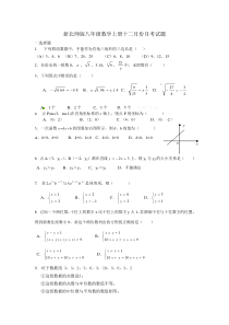 2013新北师版八年级数学上册12月份月考试题